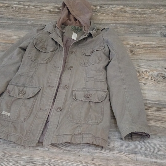 Roxy Quilt Lining Hooded Utility Jacket Coat - Picture 3 of 16